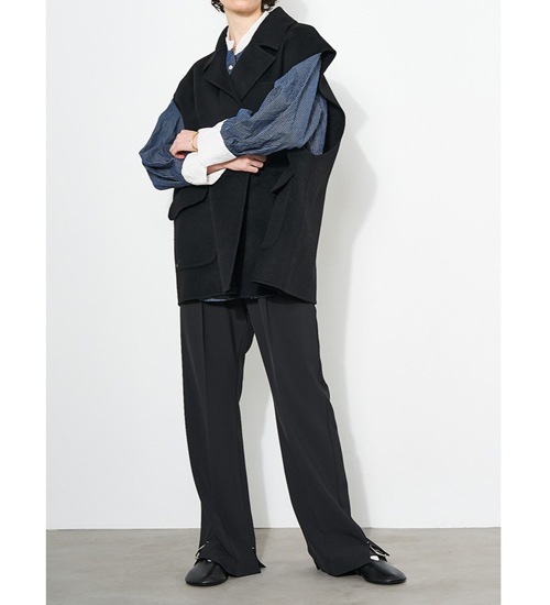 ��YENN/������ۥ��֥�ե������٥��ȥ��㥱�å�/DOUBLE FACE VEST JK(Y253-41089)