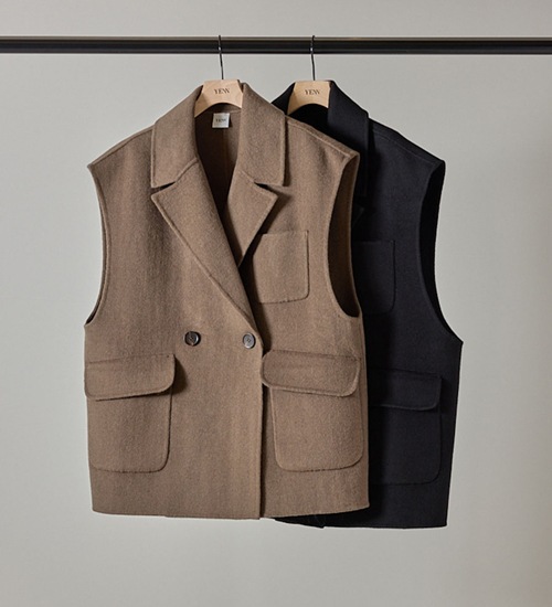 ��YENN/������ۥ��֥�ե������٥��ȥ��㥱�å�/DOUBLE FACE VEST JK(Y253-41089)