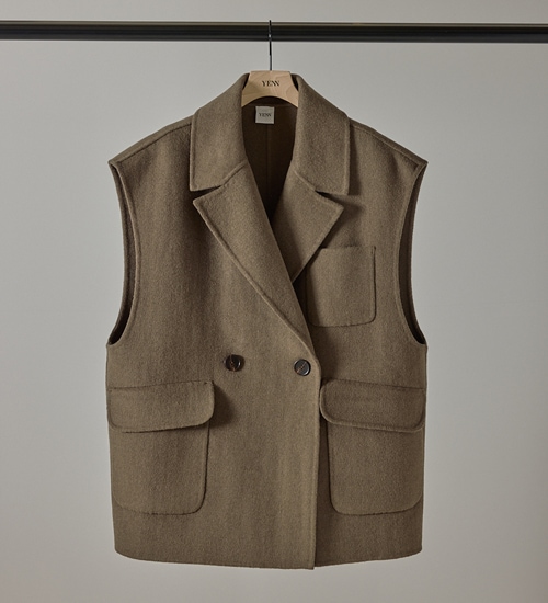 ��YENN/������ۥ��֥�ե������٥��ȥ��㥱�å�/DOUBLE FACE VEST JK(Y253-41089)