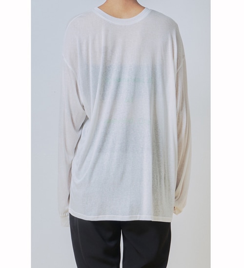 WHYTO. �ۥ磻�� 2way�������ץ��ȥ���T����� 2way sheer print long tee