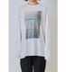 WHYTO. �ۥ磻�� 2way�������ץ��ȥ���T����� 2way sheer print long tee