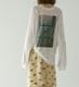 WHYTO. �ۥ磻�� 2way�������ץ��ȥ���T����� 2way sheer print long tee