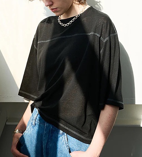 ��30��OFF�ա�kha:ki/�������ۥ����ŷ���磻��T����ġ�LI/PE SLUB WIDE TOP�ڥ���󥻥����ʸ��Բġ�