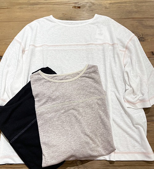 ��30��OFF�ա�kha:ki/�������ۥ����ŷ���磻��T����ġ�LI/PE SLUB WIDE TOP�ڥ���󥻥����ʸ��Բġ�