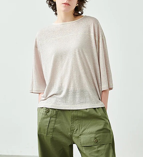 ��30��OFF�ա�kha:ki/�������ۥ����ŷ���磻��T����ġ�LI/PE SLUB WIDE TOP�ڥ���󥻥����ʸ��Բġ�