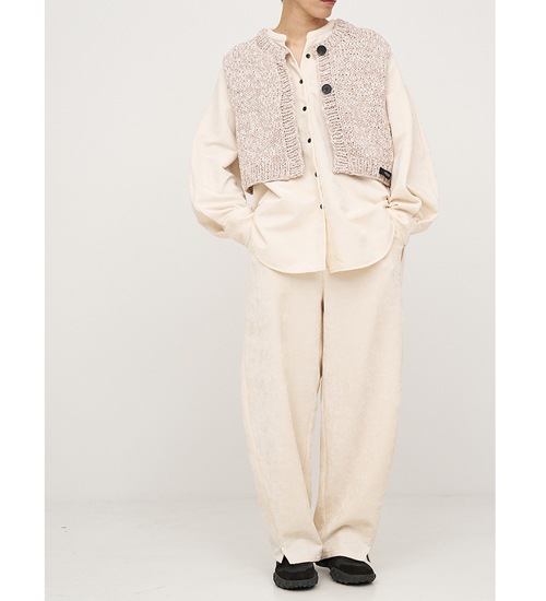 YENN/ۥߥåϥɥ˥åȥ٥/MIX HAND KNIT VEST(Y254-91117)