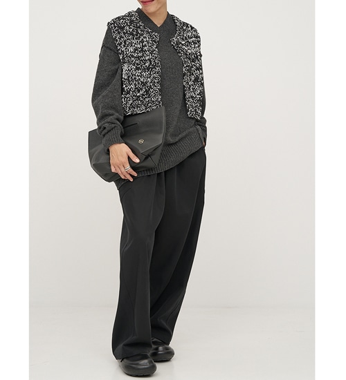 YENN/ۥߥåϥɥ˥åȥ٥/MIX HAND KNIT VEST(Y254-91117)