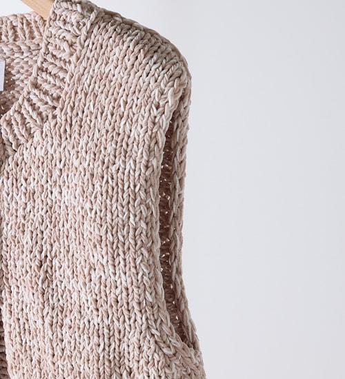 YENN/ۥߥåϥɥ˥åȥ٥/MIX HAND KNIT VEST(Y254-91117)