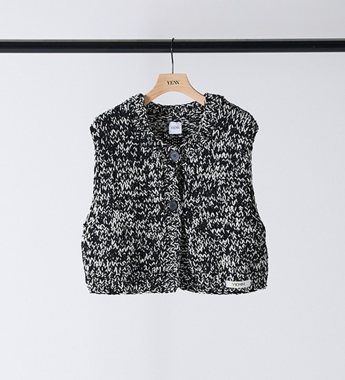YENN/ۥߥåϥɥ˥åȥ٥/MIX HAND KNIT VEST(Y254-91117)