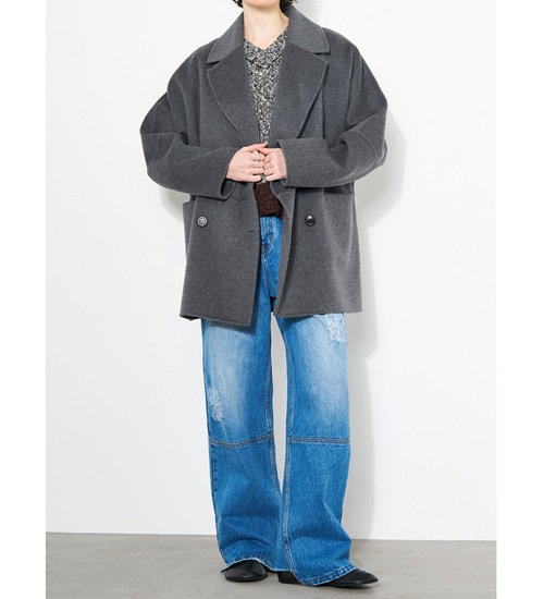 YENN/イエン】ダブルフェイスピーコート/DOUBLE FACE PEA COAT(Y253