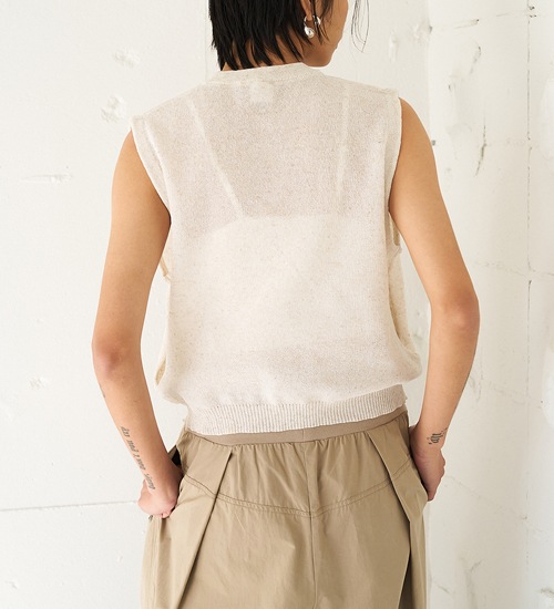 YENN ������ ��ͥ󥷥����٥��� LINEN SHEER VEST