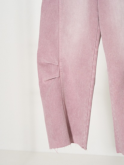 36 新品 完売品 YENN ニータックデニムパンツ ピンク 20％OFF》【YENN/イエン】ニータックデニムパンツ/KNEE TUCK DENIM PT