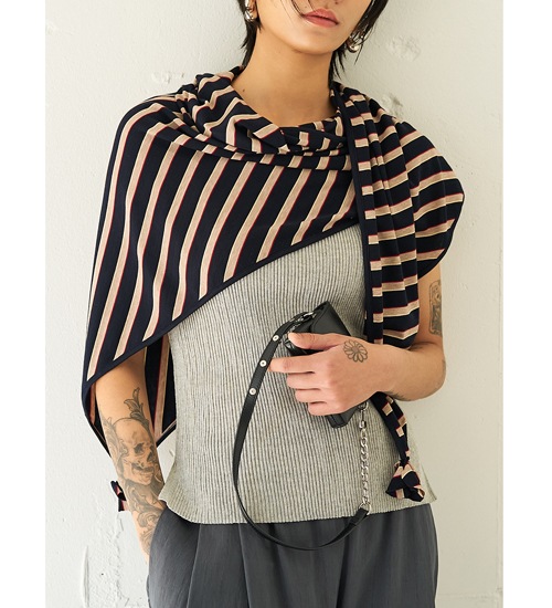 YENN ������ ���ȥ饤�ץ��㡼������������ STRIPED JERSEY SCARF