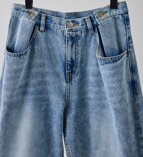 YENN ������ ���å��٥�ȥǥ˥�ѥ�� TUCK BELT DENIM PT