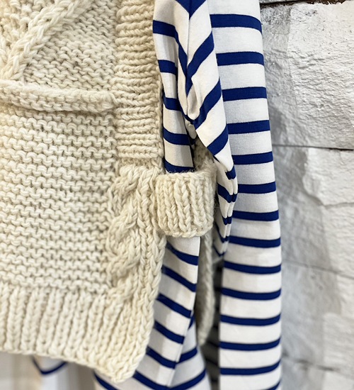 30％OFF》【kha:ki/カーキ】ハンドニットケーブルベスト/HAND KNIT