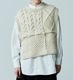 ��30��OFF�ա�kha:ki/�������ۥϥ�ɥ˥åȥ����֥�٥���/HAND KNIT CABLE VEST�ڥ���󥻥����ʸ��Բġ�