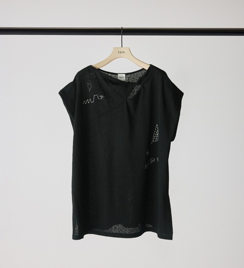 YENN ������ �ĥ����ȥץ���T����� TWIST PRINT TEE