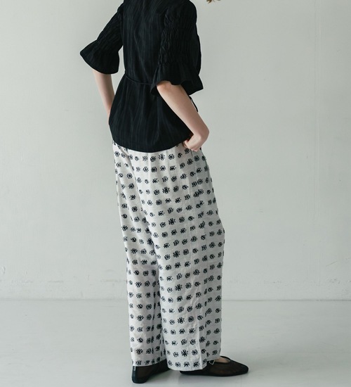 ��20��OFF��WHYTO. �ۥ磻�� ���㥬���ɥ磻�ɥѥ�� jacquard wide pants�ڥ���󥻥����ʸ��Բġ�