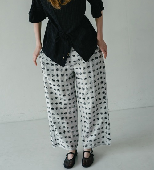 ��20��OFF��WHYTO. �ۥ磻�� ���㥬���ɥ磻�ɥѥ�� jacquard wide pants�ڥ���󥻥����ʸ��Բġ�