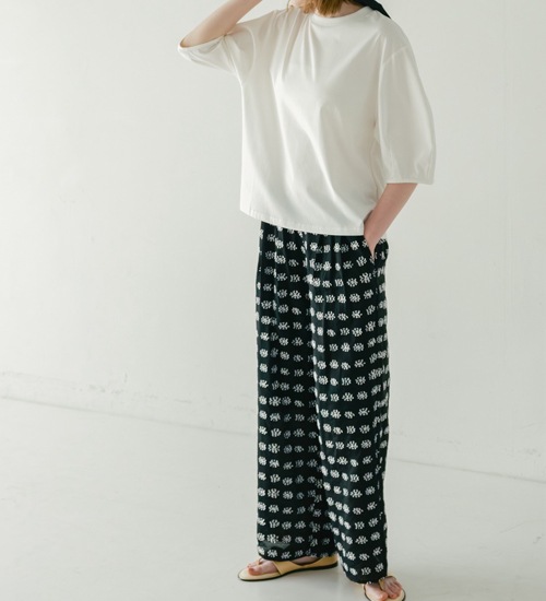 ��20��OFF��WHYTO. �ۥ磻�� ���㥬���ɥ磻�ɥѥ�� jacquard wide pants�ڥ���󥻥����ʸ��Բġ�