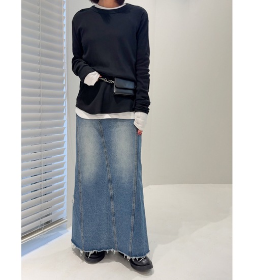YENN ������ ���åȥ��֥���T COTTON RIB LONG TEE