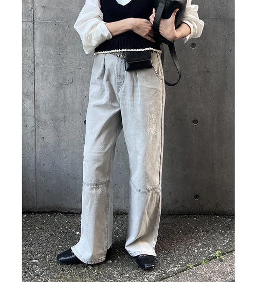 ��YENN/������ۥϥ��饤�����å��磻�ɥѥ��/HIGH RISE TUCK WIDE PANTS(Y252-31067)
