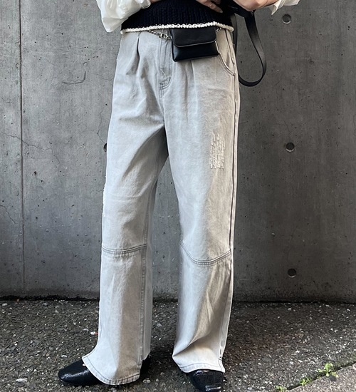 ��YENN/������ۥϥ��饤�����å��磻�ɥѥ��/HIGH RISE TUCK WIDE PANTS(Y252-31067)