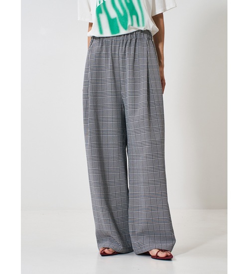 ��YENN/������ۥץ쥤�ɥ��å����������ѥ��/PLAID TUCK EASY PT(Y261-31008)