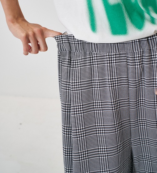 ��YENN/������ۥץ쥤�ɥ��å����������ѥ��/PLAID TUCK EASY PT(Y261-31008)