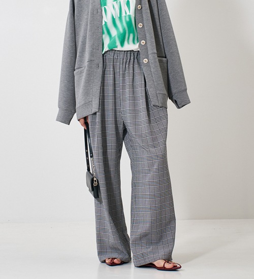 ��YENN/������ۥץ쥤�ɥ��å����������ѥ��/PLAID TUCK EASY PT(Y261-31008)