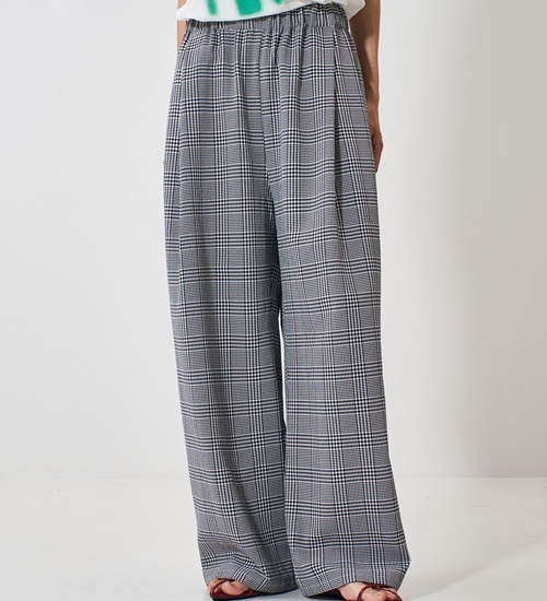 ��YENN/������ۥץ쥤�ɥ��å����������ѥ��/PLAID TUCK EASY PT(Y261-31008)