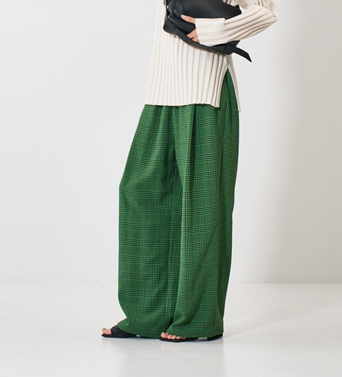 ��YENN/������ۥץ쥤�ɥ��å����������ѥ��/PLAID TUCK EASY PT(Y261-31008)