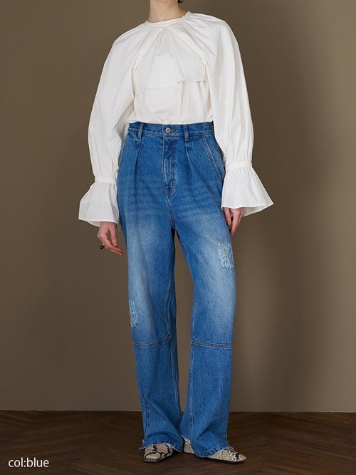 ��YENN/������ۥϥ��饤�����å��磻�ɥѥ��/HIGHRISE TUCKWIDE PT(Y253-31101)