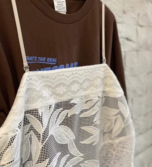 ��WHYTO./�ۥ磻�ȡۥ졼������ӥ͡�����󥭥�ߥ�����/lace combination camisole