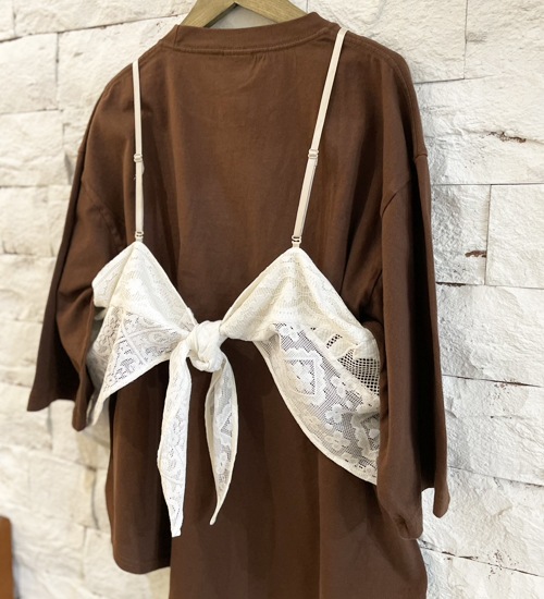 ��WHYTO./�ۥ磻�ȡۥ졼������ӥ͡�����󥭥�ߥ�����/lace combination camisole