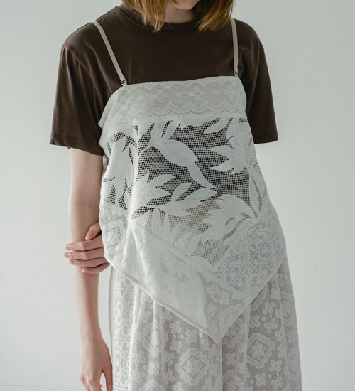 ��WHYTO./�ۥ磻�ȡۥ졼������ӥ͡�����󥭥�ߥ�����/lace combination camisole