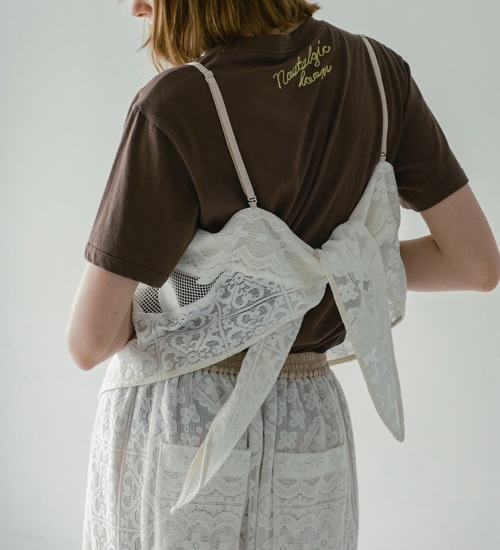 ��WHYTO./�ۥ磻�ȡۥ졼������ӥ͡�����󥭥�ߥ�����/lace combination camisole