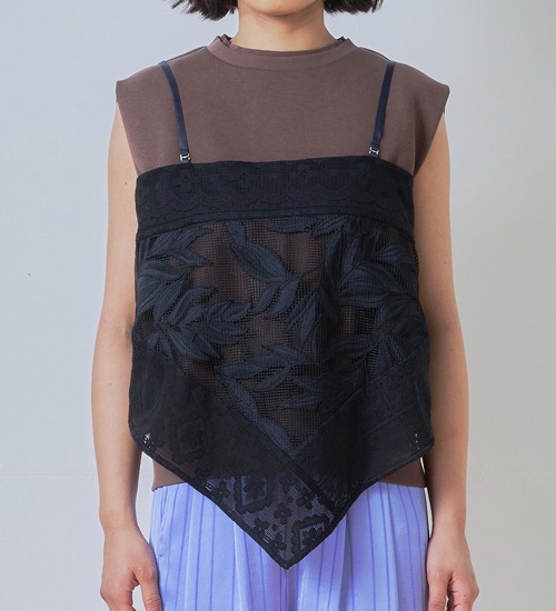 ��WHYTO./�ۥ磻�ȡۥ졼������ӥ͡�����󥭥�ߥ�����/lace combination camisole