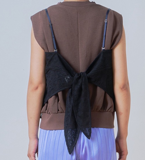 ��WHYTO./�ۥ磻�ȡۥ졼������ӥ͡�����󥭥�ߥ�����/lace combination camisole