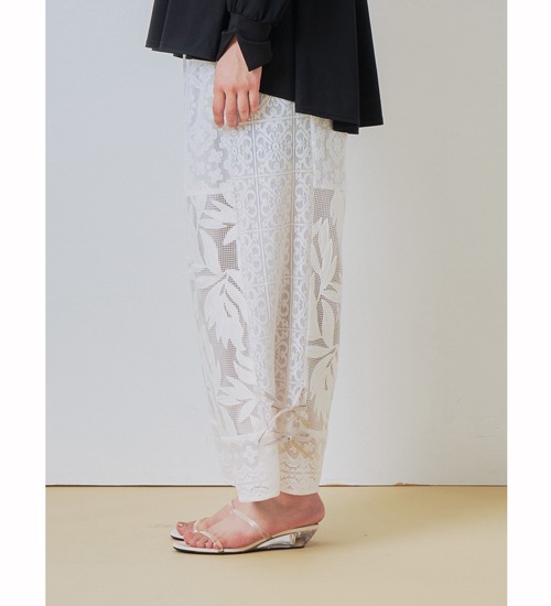 ��WHYTO./�ۥ磻�ȡۥ졼������ӥ͡������ѥ��/lace combination pants
