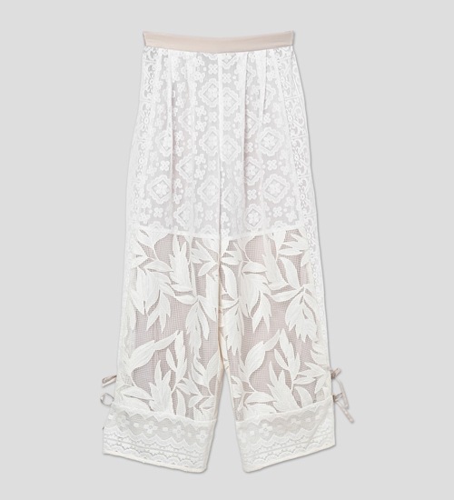 ��WHYTO./�ۥ磻�ȡۥ졼������ӥ͡������ѥ��/lace combination pants