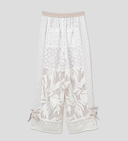��WHYTO./�ۥ磻�ȡۥ졼������ӥ͡������ѥ��/lace combination pants