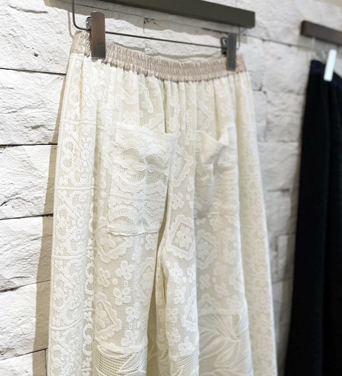��WHYTO./�ۥ磻�ȡۥ졼������ӥ͡������ѥ��/lace combination pants