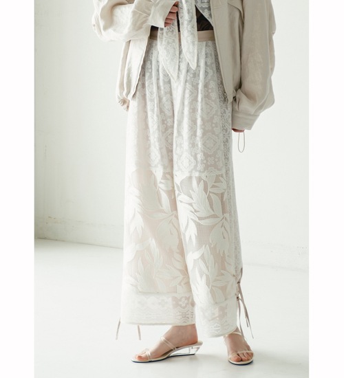 ��WHYTO./�ۥ磻�ȡۥ졼������ӥ͡������ѥ��/lace combination pants