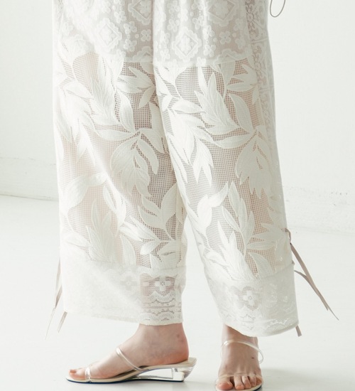 ��WHYTO./�ۥ磻�ȡۥ졼������ӥ͡������ѥ��/lace combination pants