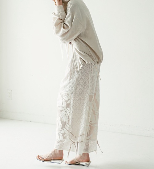 ��WHYTO./�ۥ磻�ȡۥ졼������ӥ͡������ѥ��/lace combination pants