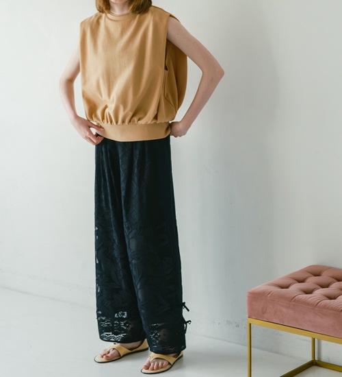 ��WHYTO./�ۥ磻�ȡۥ졼������ӥ͡������ѥ��/lace combination pants