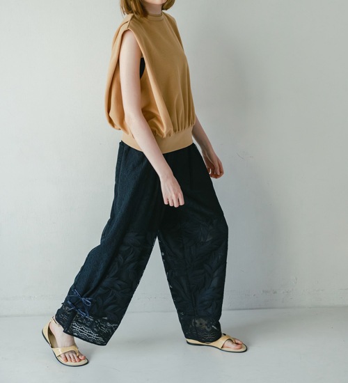 ��WHYTO./�ۥ磻�ȡۥ졼������ӥ͡������ѥ��/lace combination pants
