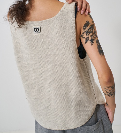 ��YENN/������ۥܡ��ȥͥå��˥åȥ٥���/BOAT NECK KNIT VEST(Y261-91017)