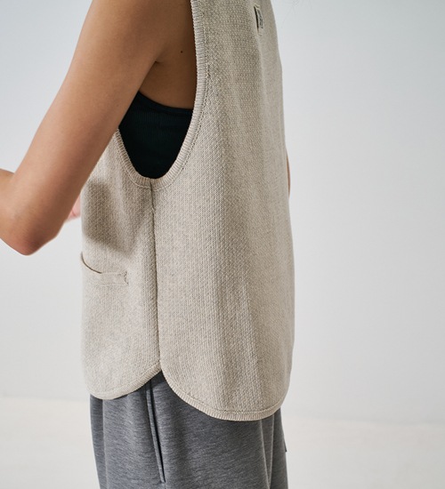 ��YENN/������ۥܡ��ȥͥå��˥åȥ٥���/BOAT NECK KNIT VEST(Y261-91017)
